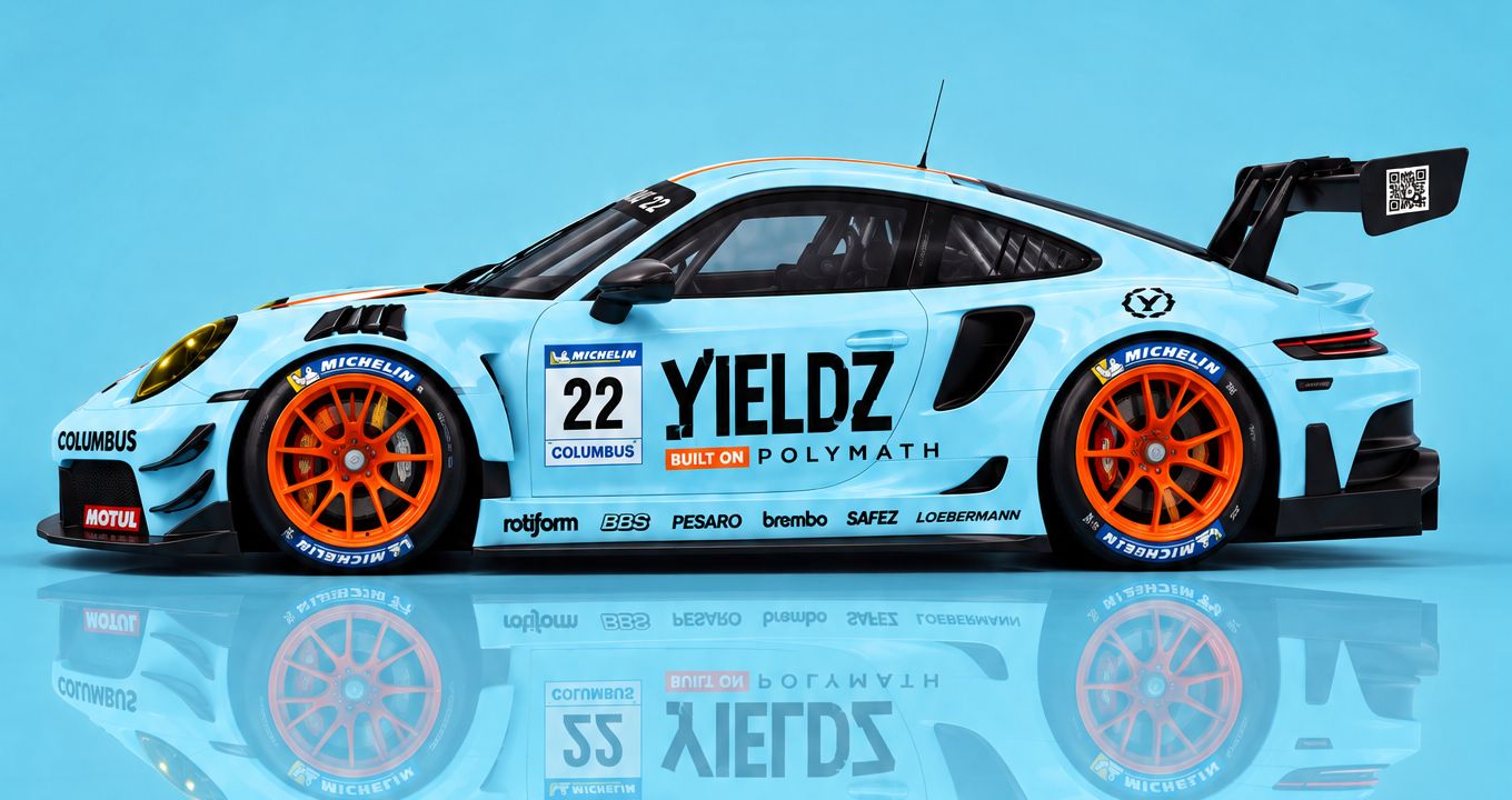Side view of the Yieldz Motorsport number 22 Porsche (illustrative render)